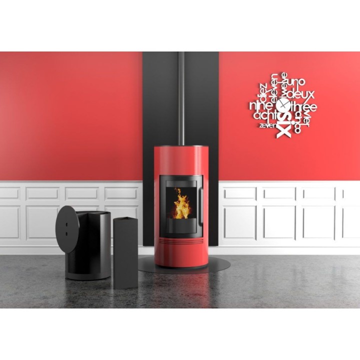 Piastra protettiva verticale liscia, colore grigio - Altezza 100 cm per stufa - Capska