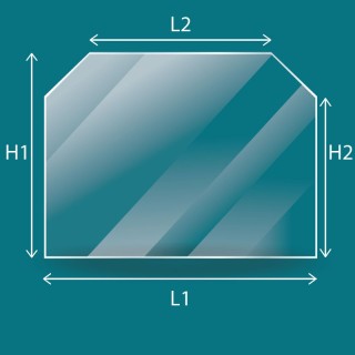 Austroflamm PALLAS Glass - 2 Cut Corners Glass Panel