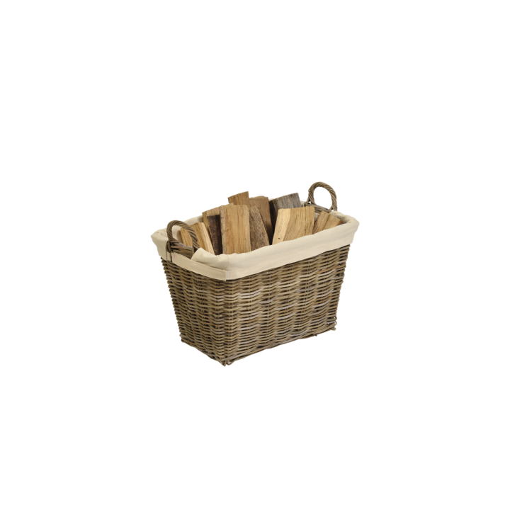 Corbeille A Bois Bahia + Tissus Rotin Naturel Corbeille A Bois Bahia + Tissus Rotin Naturel