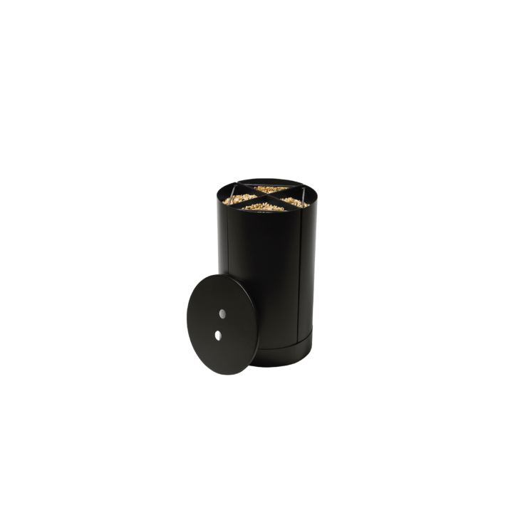 Almacenamiento de pellets negros Fractio para chimeneas y estufas de leña - Capska Almacenamiento de pellets negros Fractio para chimeneas y estufas de leña - Capska