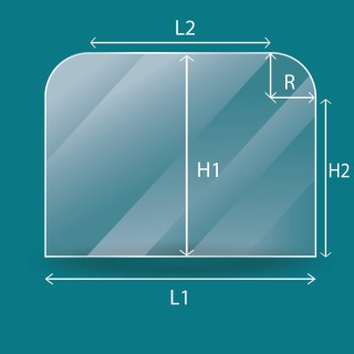 Glass with 2 rounded corners custom cut for inserts - Capska Glass with 2 rounded corners custom cut for inserts - Capska