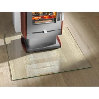 Bodenplatte aus Glas Quadrat 75x75cm für Holzöfen - Capska