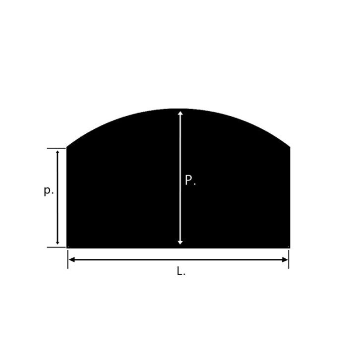 Piastra per Pavimento Arrotondata 80x50cm Dixneuf | Protezione Stufa a Legna