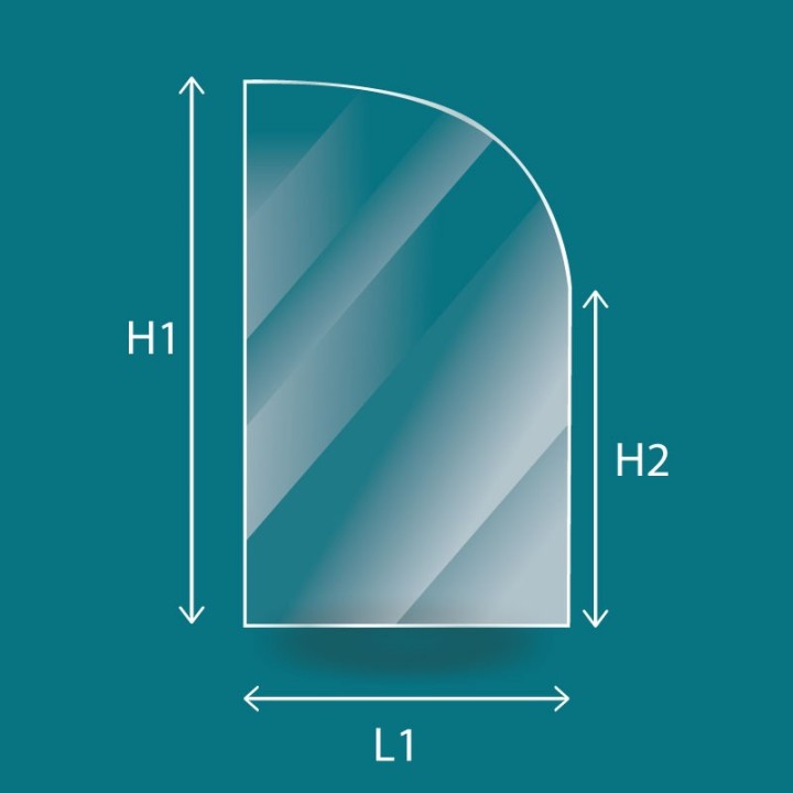 Franco Belge Gascon 15 kW Glass Panel - Arched Rectangle