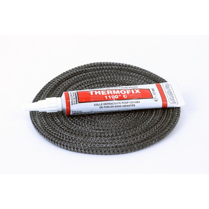 Junta Redonda Trenzada ø 4 mm x 2,5 m + pegamento - Capska