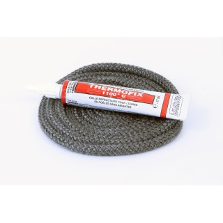 Joint rond tressé ø 6 mm x 2,5 m + colle