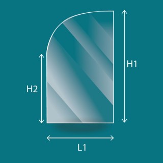 Invicta FOYER 700 Glass Panel - Arched Rectangle Left Side