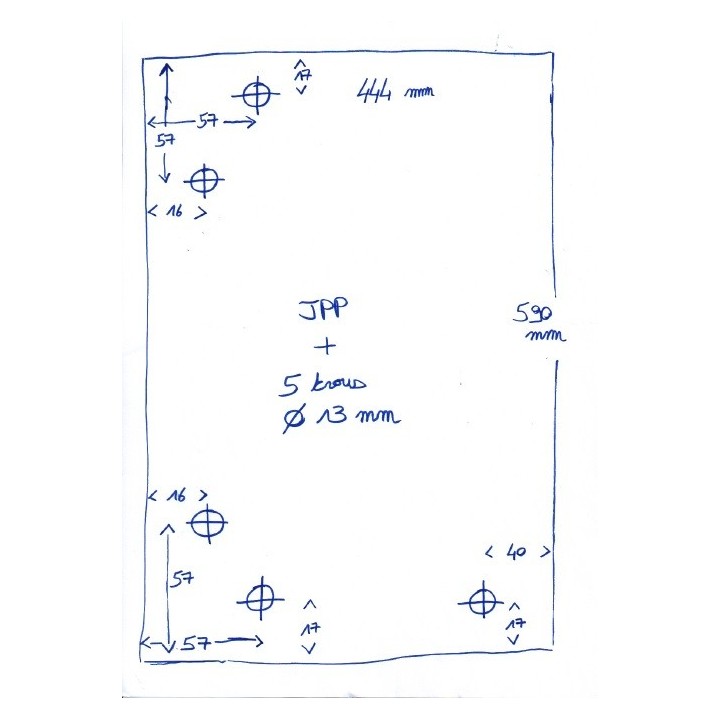 Cristall Philippe FOYER 1000 (amb forats) - Vidre Rectangle Perforat