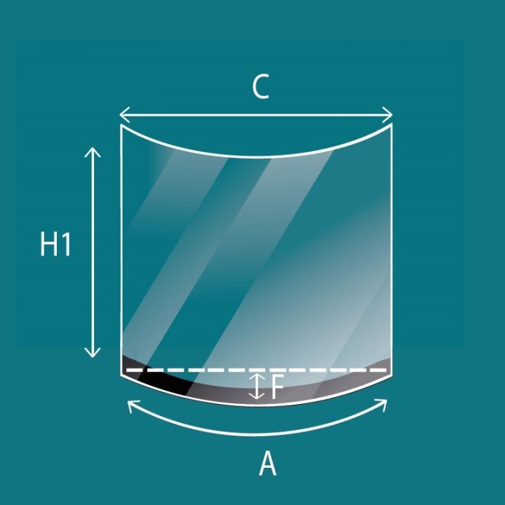 Techfire UNI 1068 Curved Glass Panel for Wood Burning Stove