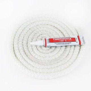 Junta Redonda Trenzada (blanca) ø 9 mm x 2,5 m + pegamento - Capska