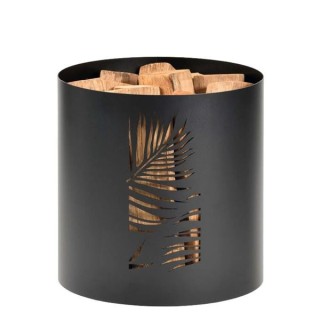 Range Bûches Borneo Noir Givré Dixneuf 40cm - Fabrication France Range Bûches Borneo Noir Givré Dixneuf 40cm - Fabrication France