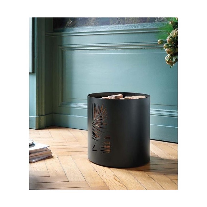 Kaminholzregal Borneo Mattschwarz Dixneuf 40 cm - Hergestellt in Frankreich