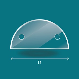 Verre demi-cercle découpe sur mesure pour poele et insert - Capska