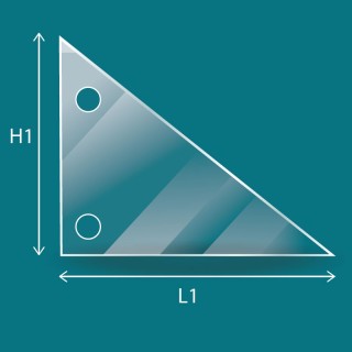 Vetro triangolare rettangolare con fori - Capska