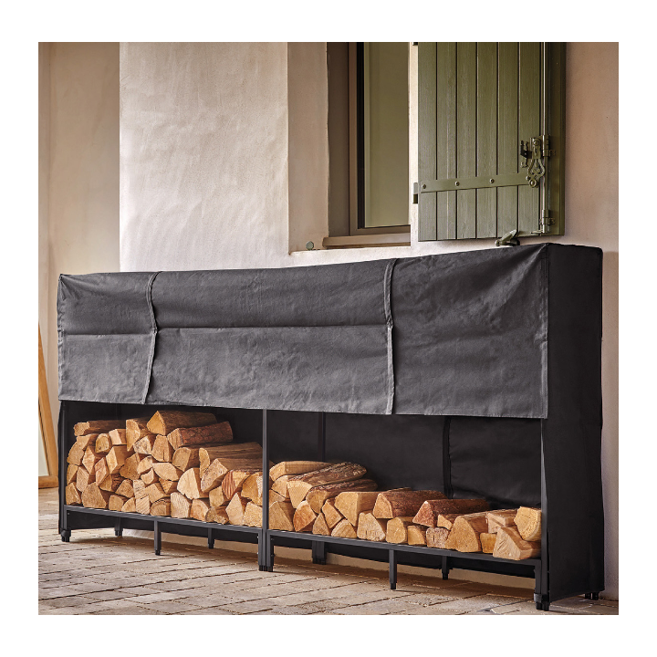 Range Buches Exterieur Stoker Rangement à bois en Acier noir - Capska