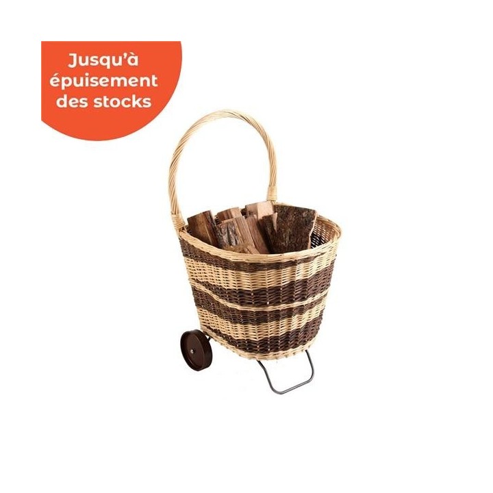 Carrello portalegna in vimini ODYSSEE - Dixneuf
