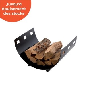 Range-bûches ECUME en Acier Noir Givré - Dixneuf Range-bûches ECUME en Acier Noir Givré - Dixneuf