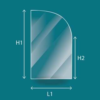 Vitre Franco Belge ARDENNES 11 kW - Verre 1 angle arrondi Côté droit