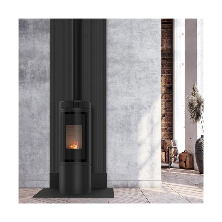 Frosted Black Steel Stove Wall Protector - Capska Frosted Black Steel Stove Wall Protector - Capska