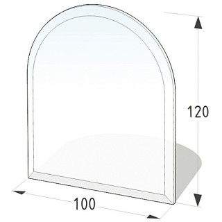 Vidrio de sol arco de círculo 100x120 cm - Espesor 8 mm