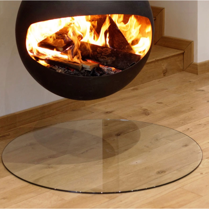 Plaque de sol en verre clair ronde - Ø1000mm