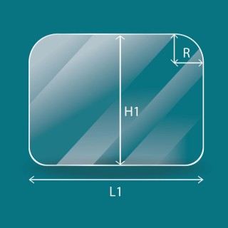 Vitre avec 4 angles arrondis découpée sur mesure 4mm autonettoyant pour insert et poele - Capska