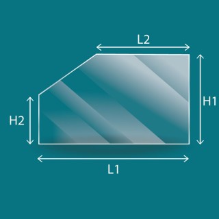 Vitre rectangle 1 angle coupé pour poele et insert 4 mm - Capska