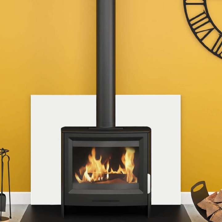 Placa cuadrada blanca lisa para protección de pared de estufas de pellets de madera - Capska Placa cuadrada blanca lisa para protección de pared de estufas de pellets de madera - Capska