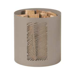 Modern sand-colored steel log rack - Capska