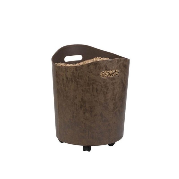 Rangement à granulés Omega Marron pour cheminée et poeles à bois - Capska