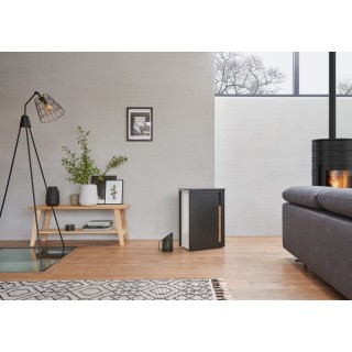 Cargo Schwarz-Weiß-Pelletlager auf Rädern für Pelletöfen - Capska Cargo Schwarz-Weiß-Pelletlager auf Rädern für Pelletöfen - Capska