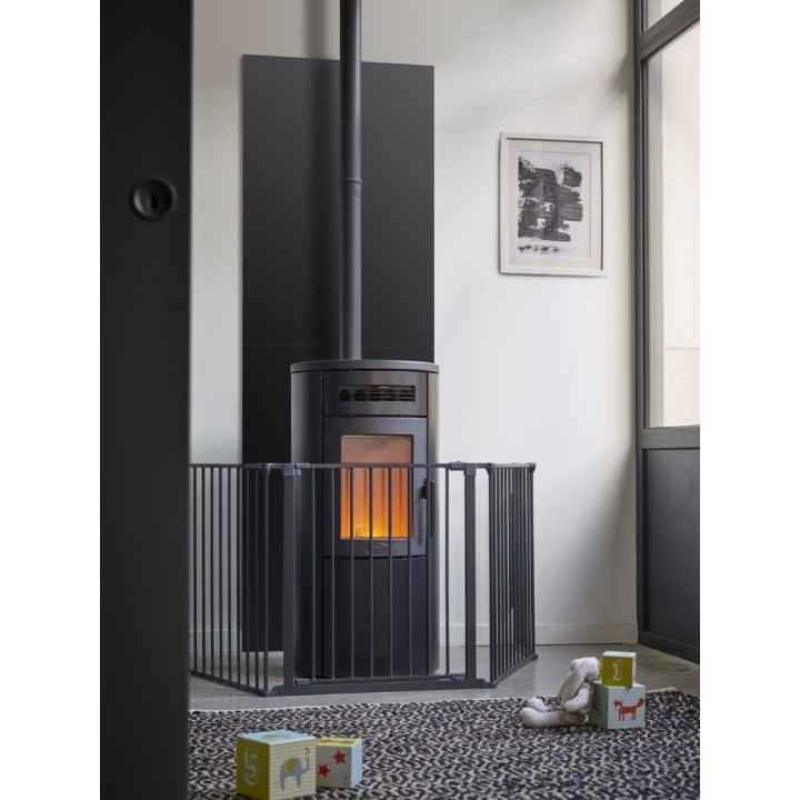 Einfache vertikale Schutzplatte in Schwarz - Höhe 120 cm für Herd - Capska Einfache vertikale Schutzplatte in Schwarz - Höhe 120 cm für Herd - Capska