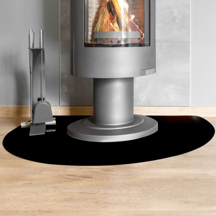 Round black lacquered glass floor plate Ø100cm - Capska Round black lacquered glass floor plate Ø100cm - Capska
