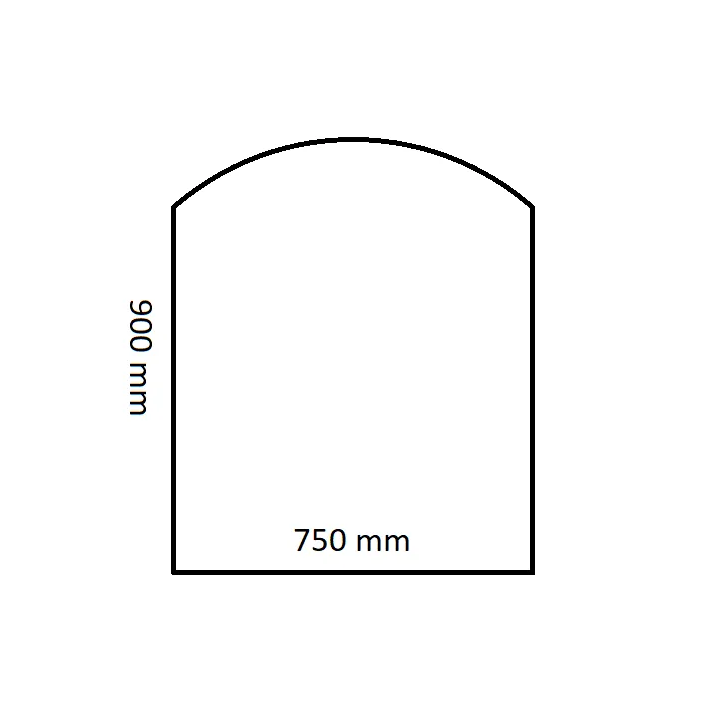 Plaque de sol en verre rectangle cintré dim. 90x75cm pour poeles à bois - Capska