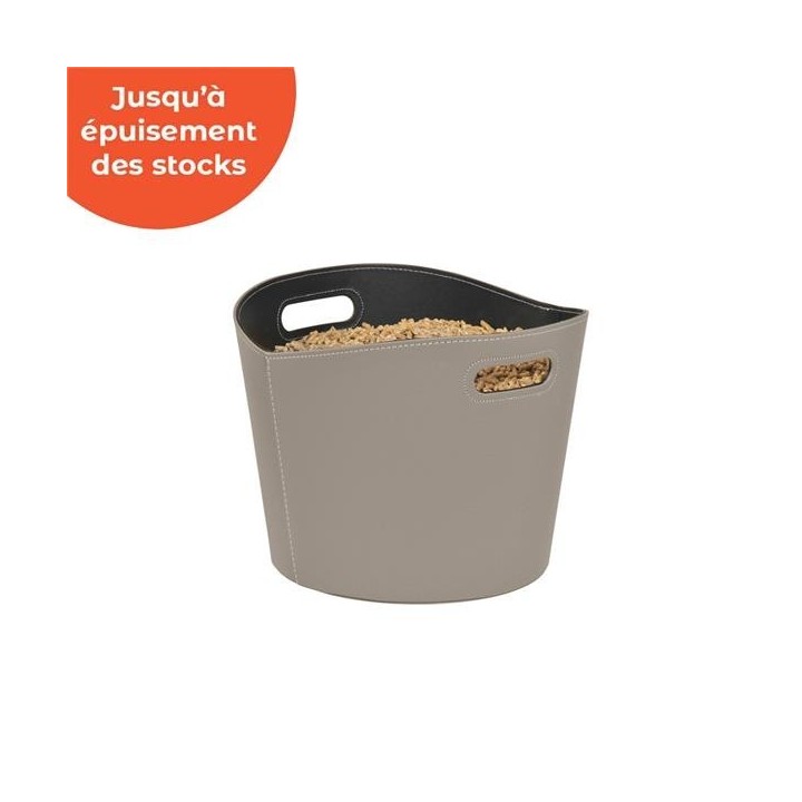 Gamma Taupe Dixneuf-Kunstlederkorb - Kaminaufbewahrung