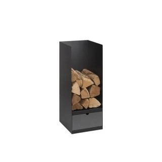 Dixneuf Log Holder Mister Grey Frosted Black with Grey Drawer