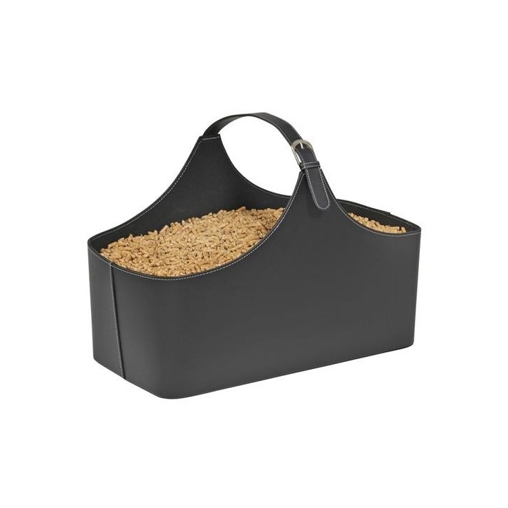 Corbeille Alpha Noir Simili Dixneuf - Accessoire Cheminée