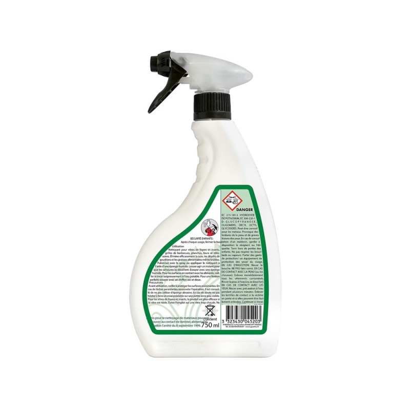 Glasreiniger für Inserts, Öfen, Grills, Planchas - Sprühflasche 750 ml - Capska