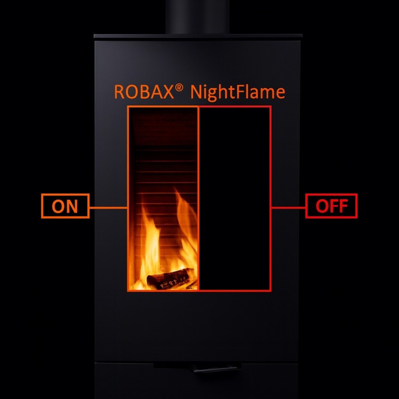 Verre intelligent à effet clair-obscur ROBAX NightFlame® ON-OFF Verre intelligent à effet clair-obscur ROBAX NightFlame® ON-OFF