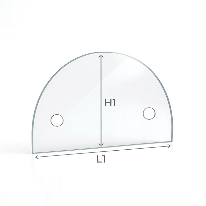 Vetro a metà cerchio su misura per stufe - Capska