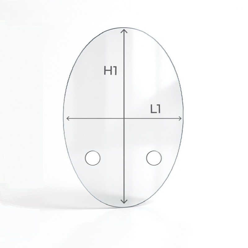 Vidrio plano ovalado en vidrio vitrocerámico para insert o estufa de leña - Capska