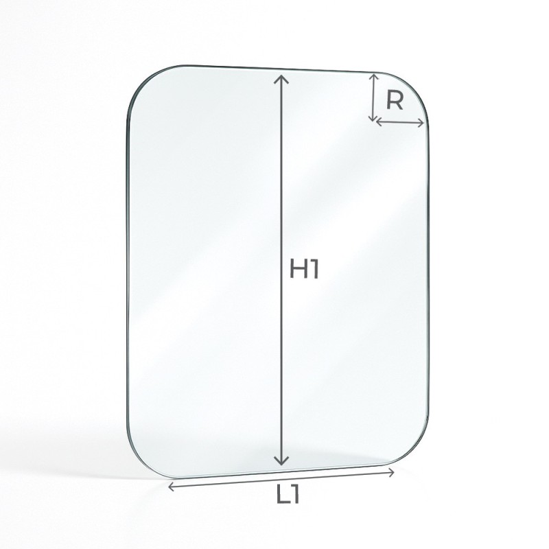 Vidrio plano con 4 ángulos redondeados en vidrio vitrocerámico para insert o estufa de leña - Capska Vidrio plano con 4 ángulos redondeados en vidrio vitrocerámico para insert o estufa de leña - Capska
