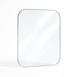 Vitre plate avec 4 angles arrondis 4 mm sur mesure Vitre plate avec 4 angles arrondis 4 mm sur mesure