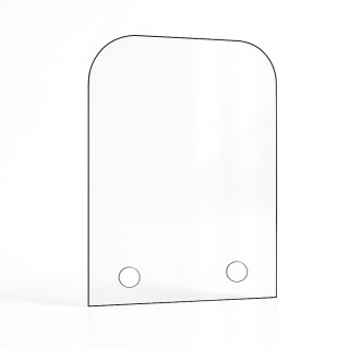 Vidrio plano con 2 ángulos redondeados en vidrio vitrocerámico para insert o estufa de leña - Capska Vidrio plano con 2 ángulos redondeados en vidrio vitrocerámico para insert o estufa de leña - Capska