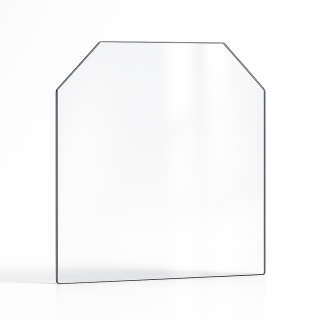Vitre plate avec 2 angles coupés 4 mm autonettoyant