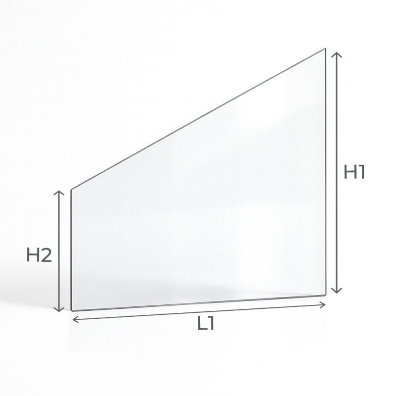 Glas für Ofen oder Kamin in trapezform dicke 4mm - Capska Glas für Ofen oder Kamin in trapezform dicke 4mm - Capska