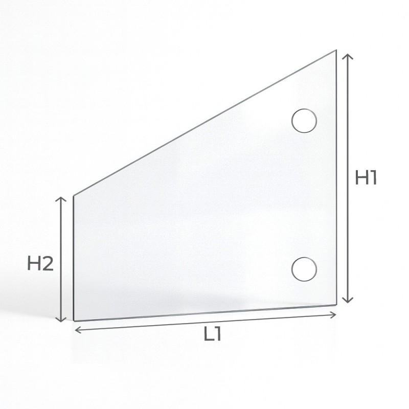 Glass for insert or wood stove in trapezoidal rectangle - Capska Glass for insert or wood stove in trapezoidal rectangle - Capska