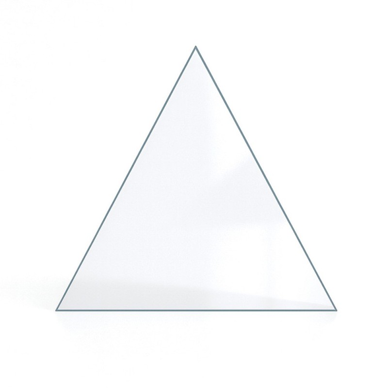 Vitre plate de forme triangulaire 4 mm sur mesure