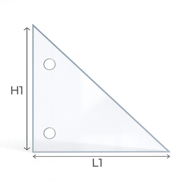 Rectangular triangle glass with drilling - Capska Rectangular triangle glass with drilling - Capska