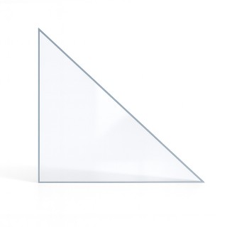 Vitre plate de forme triangle rectangle 4 mm sur mesure